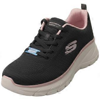 Skechers Fashion Fit 2.0 damessneakers in zwart en roségoud.