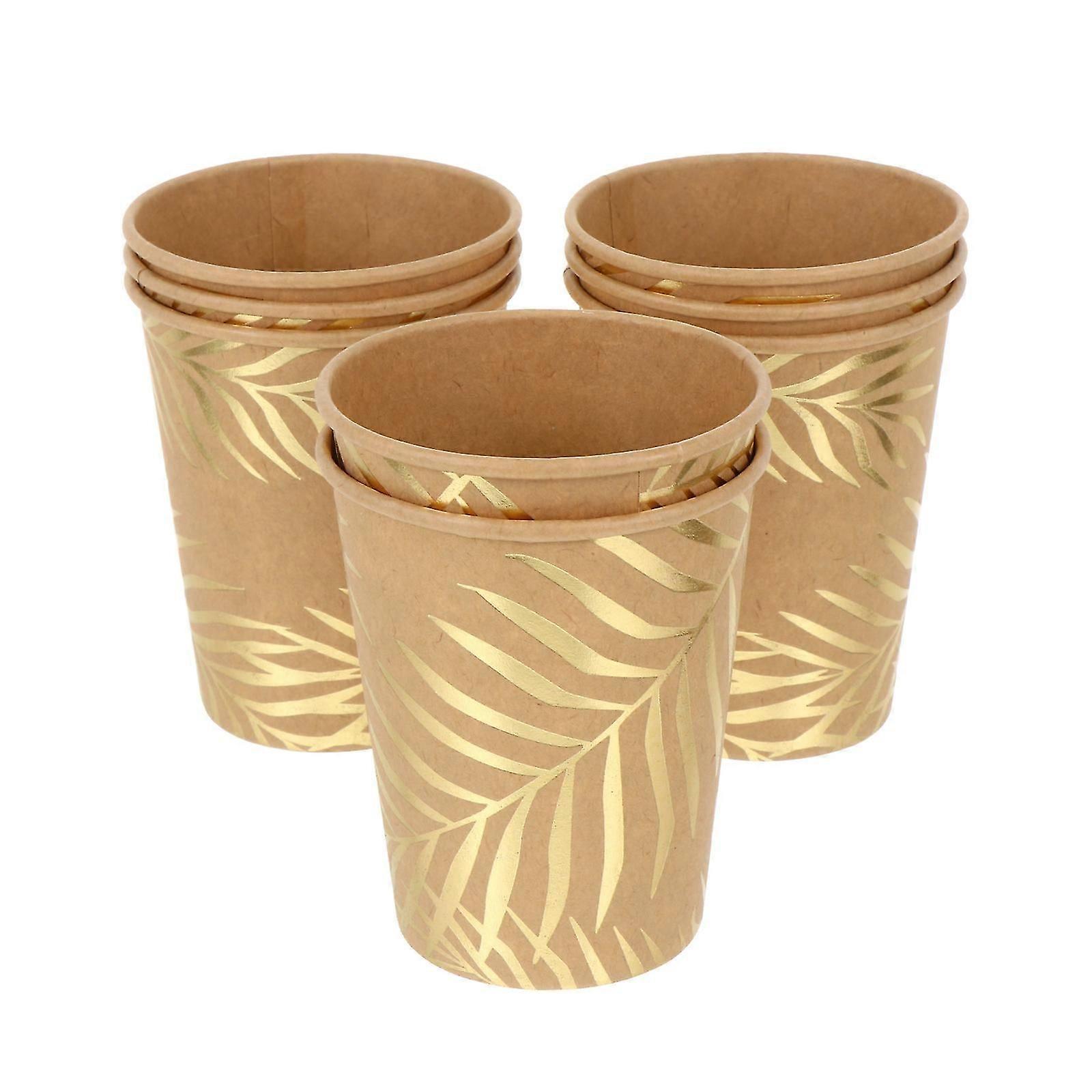 Palm Leaf Paper Disposable Water Cups, 24Pcs