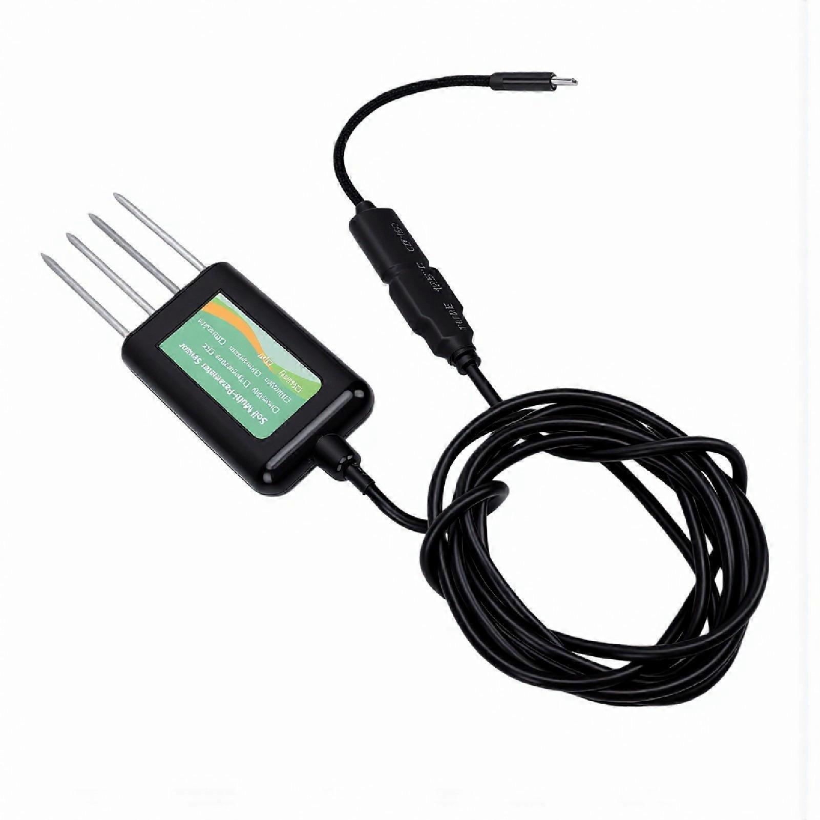 Soil NPK Sensor Multifunction Soil Tester Measures Temperature Humidity EC PH Nitrogen Potassium