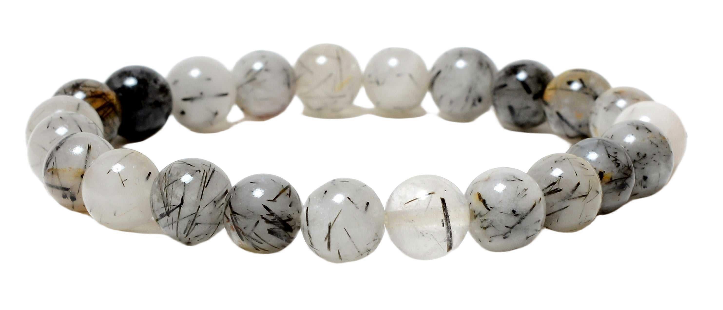 8mm Tourmalated Beads Bracelet