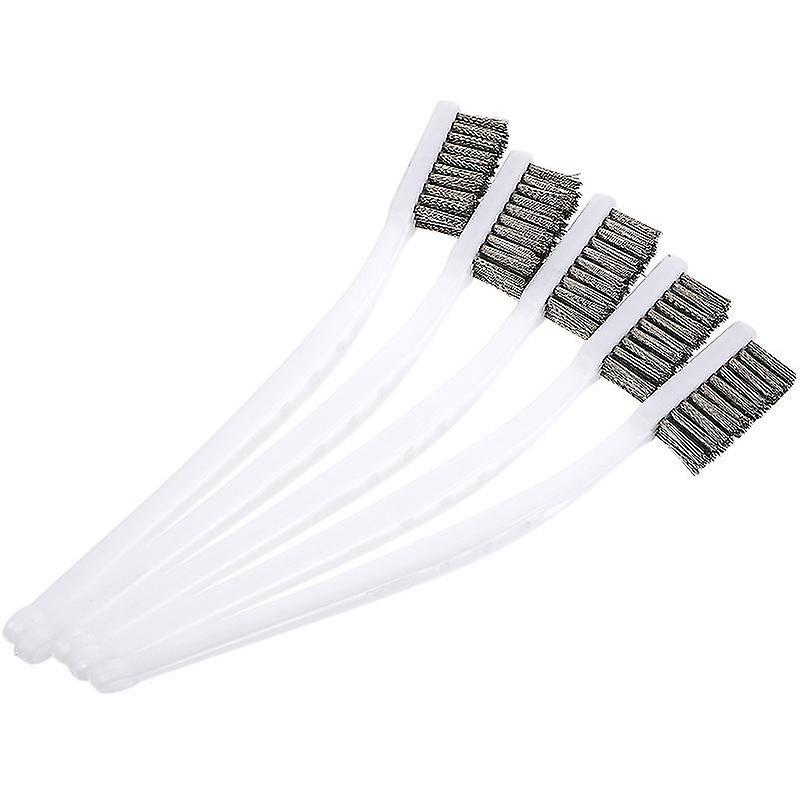 17.5X2cm Assorted Color Toothbrushes 5pcs Wire Brushes Set Scratch Brushes Curved Handle Brushes Wir
