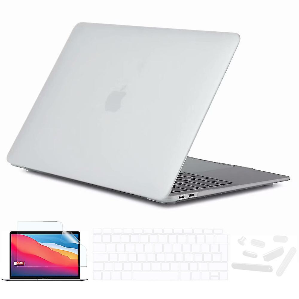 Matte White Case Keyboard Cover Screen Protector For Laptop Macbook Air 13 Inch 2018 A1932