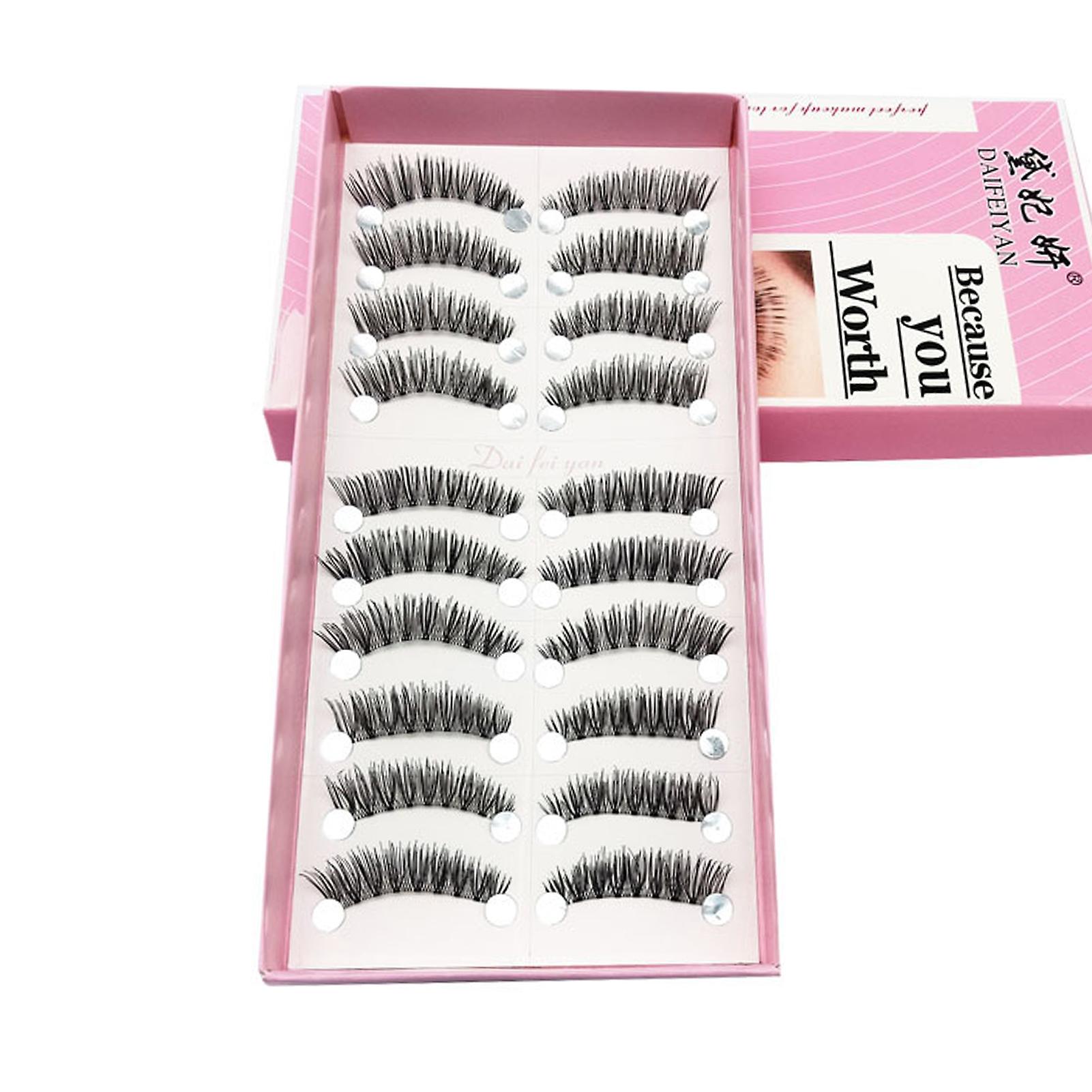 10 Pairs Long Dense False Eyelashes Com