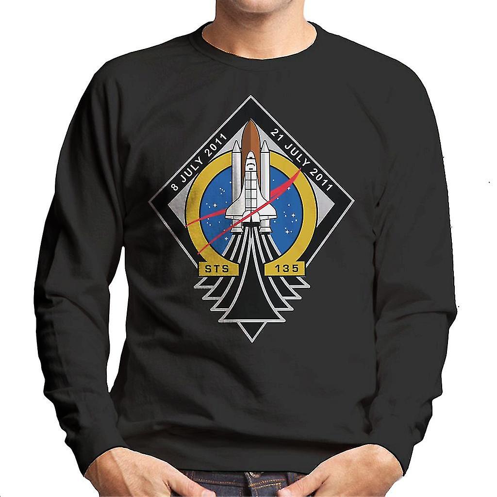 NASA STS 135 Space Shuttle Atlantis Mission Patch Men's Sweatshirt