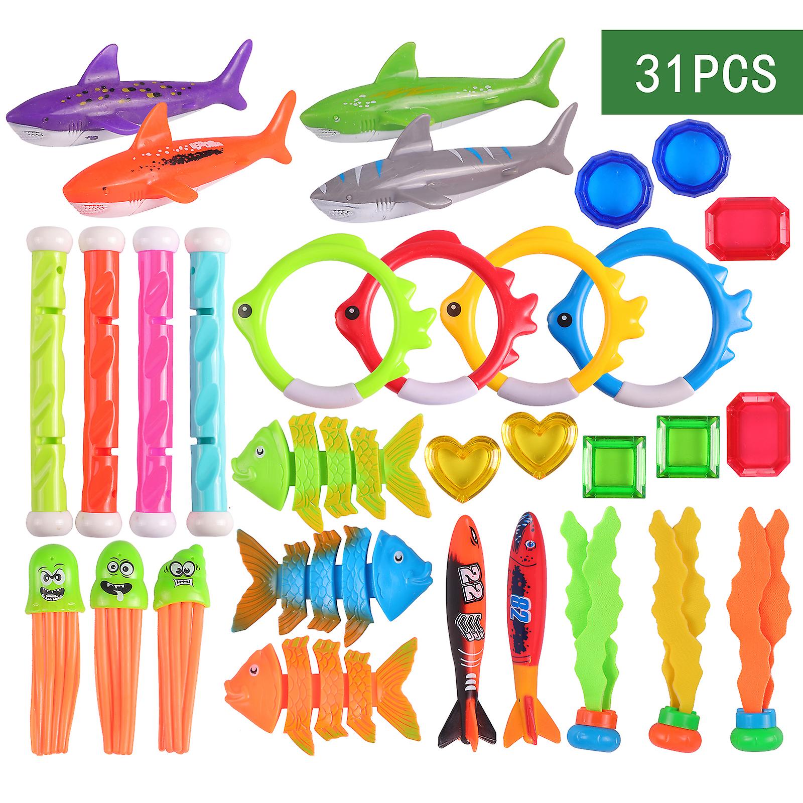 100% מותג חדש לילדים סט צעצועי צלילה בבריכת קיץ בשביל הכיף - צעצועי צלילה שוקעים לשחייה בבריכה מתחת למים