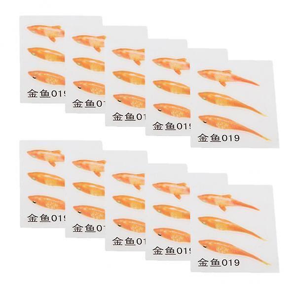 4x10Set 3D Simulation Resin Painting Art Goldfish Stickers Decorative D
