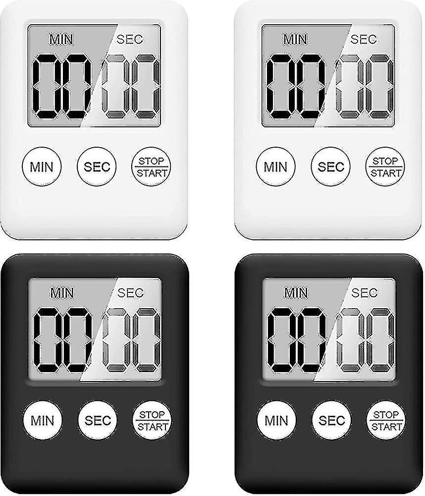 4pcs Stopwatch, Digital Minute Timer With Loud Alarm, 3 In 1 Installation Method Mini Kitchen Timer