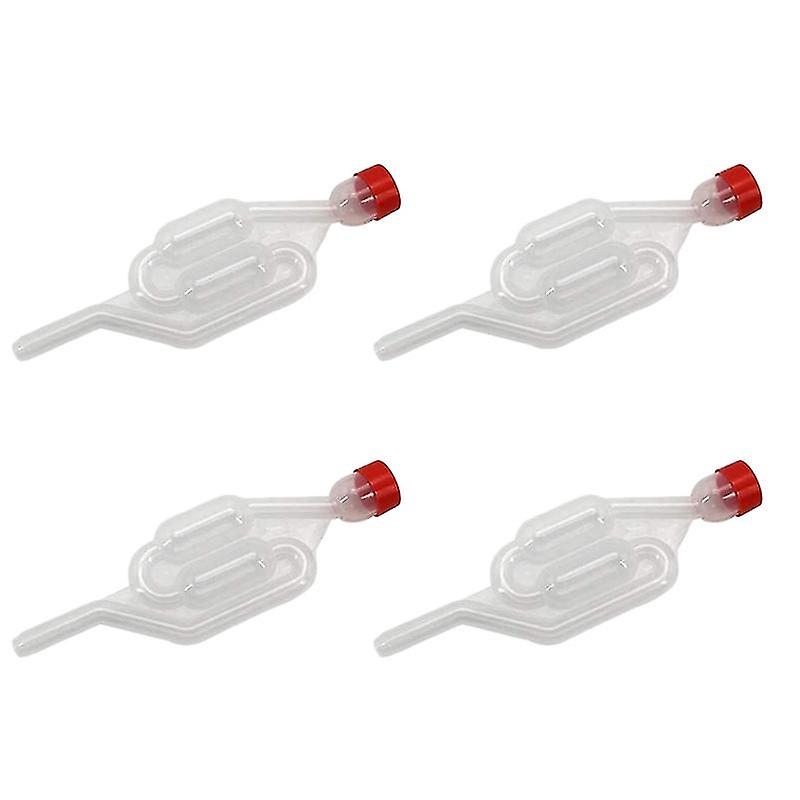 4 Pack S-shape Airlock Twin Bubble Grommet One-way Exhaust Seal Valve With Cork Beer Wine Making Ta
