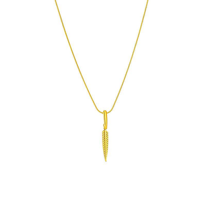 Triangle long leaf pendant pendant necklace