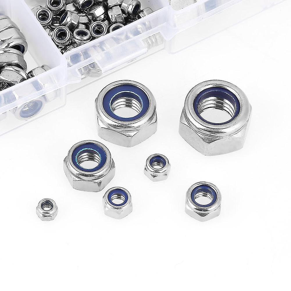 175pcs Stainless Steel Hex Nuts Assorted M3-M12 Kit with Box