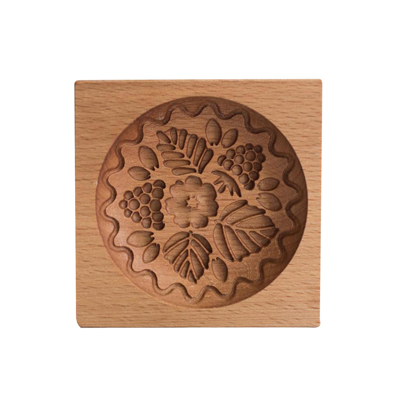 Carved Wooden Cookie Mold DIY Gingerbread Cookie Cutter Mould Practical Kitchen Baking Tools Easy