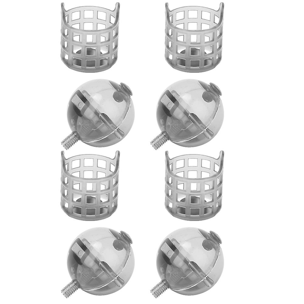 4Pcs PE Kunststoff Angel Feeder Köder Köder Käfig S M L mit Gewichten