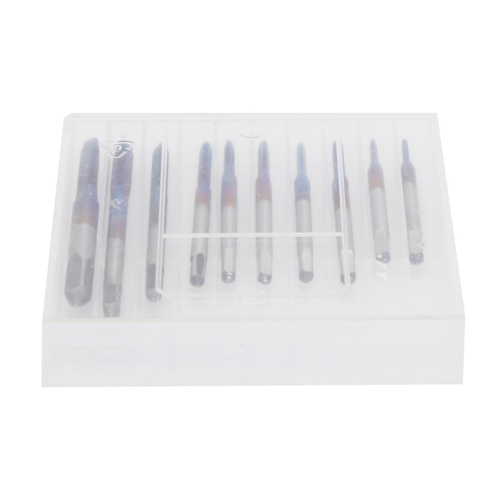 10Pcs Screw Tap Set Straight Flute Machine Tap M1 M1.2 M1.4 M1.6 M1.7 M1.8 M2 M2.5 M3 M3.5