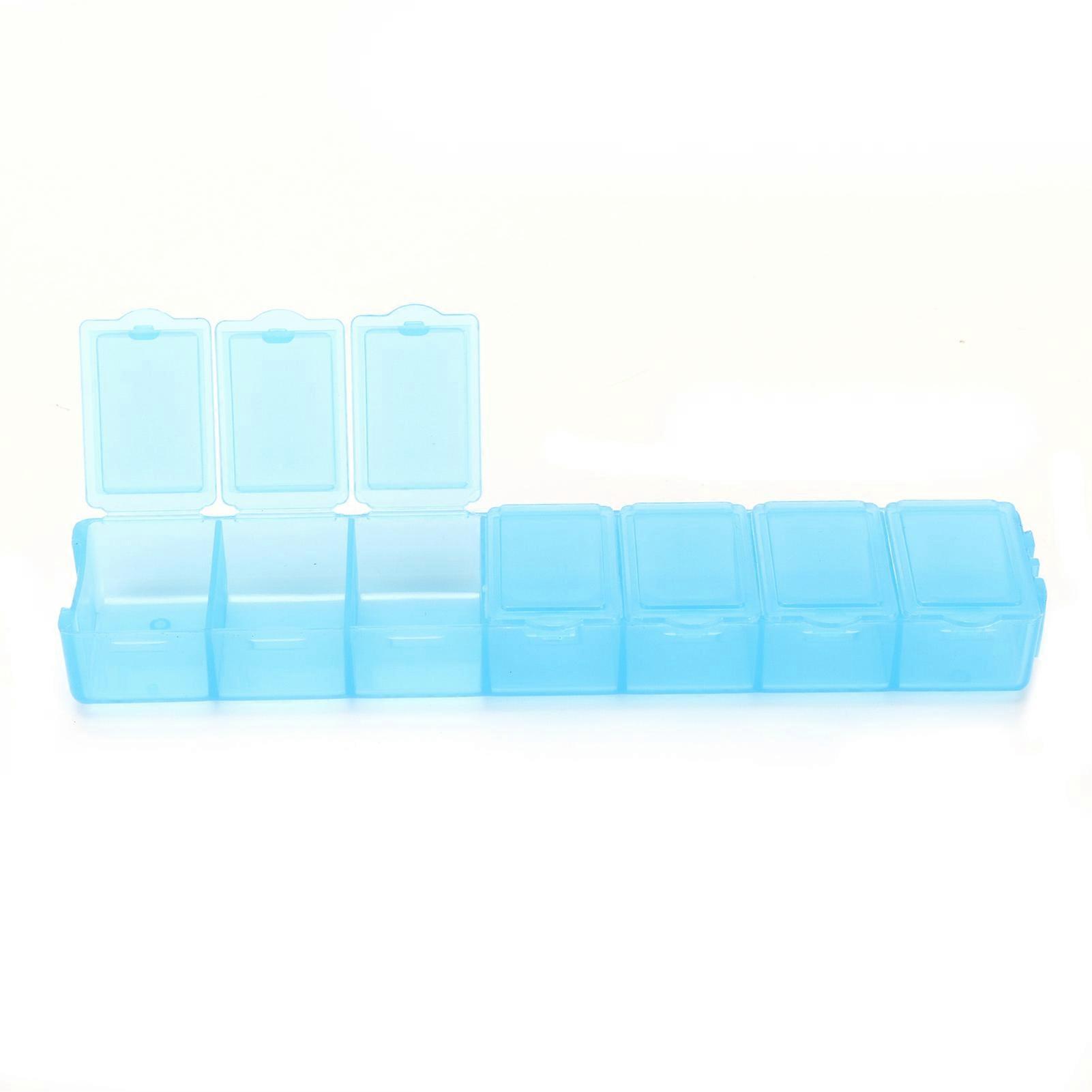 Divide Storage Box 7-Grid Watercolor Palette Jewelry Travel Repacking Plastic ContainerBlue
