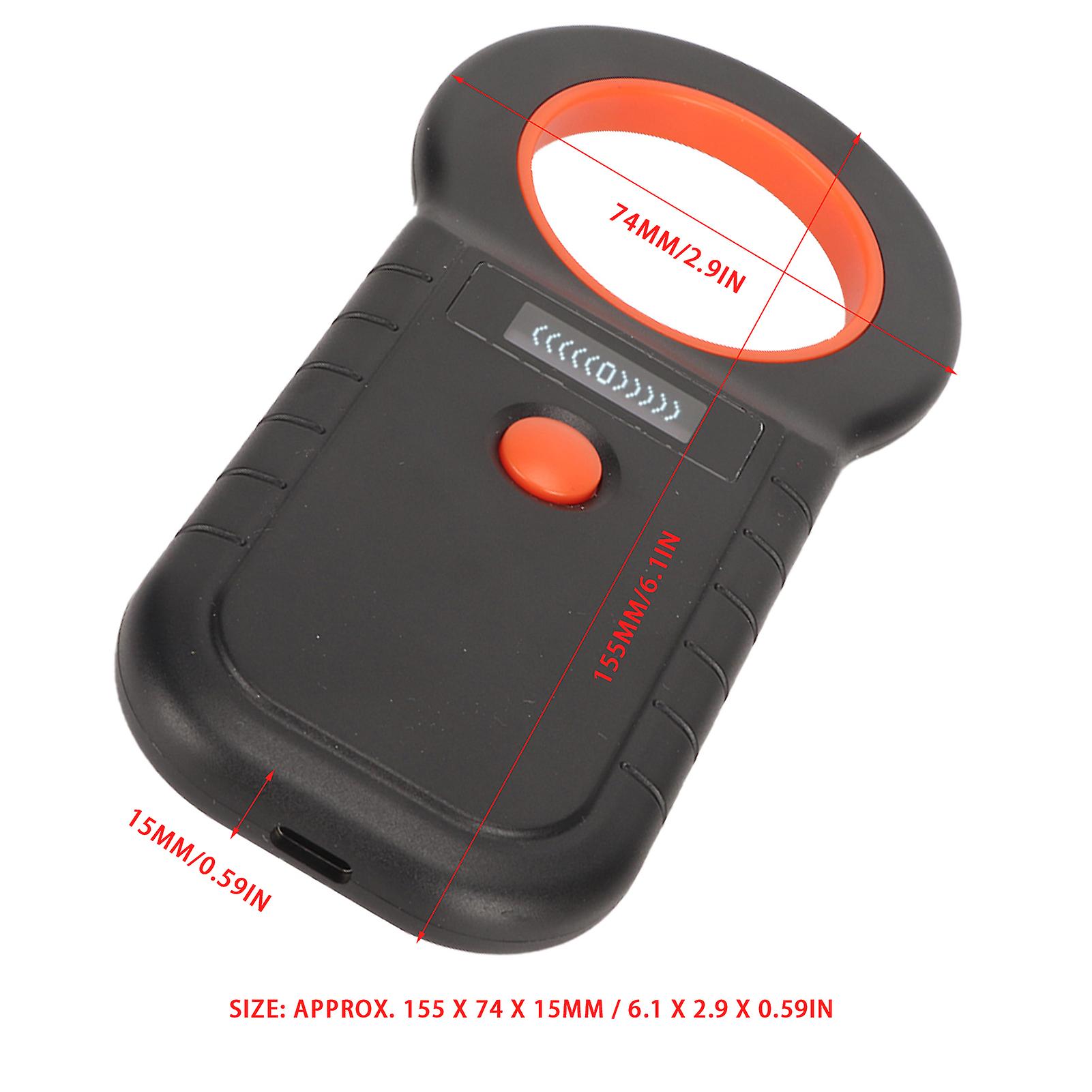 Pet Tag Reader Rechargeable 2.4G Bluetooth 134.2Khz 125Khz Handheld Portable RFID Pet Scanner Black