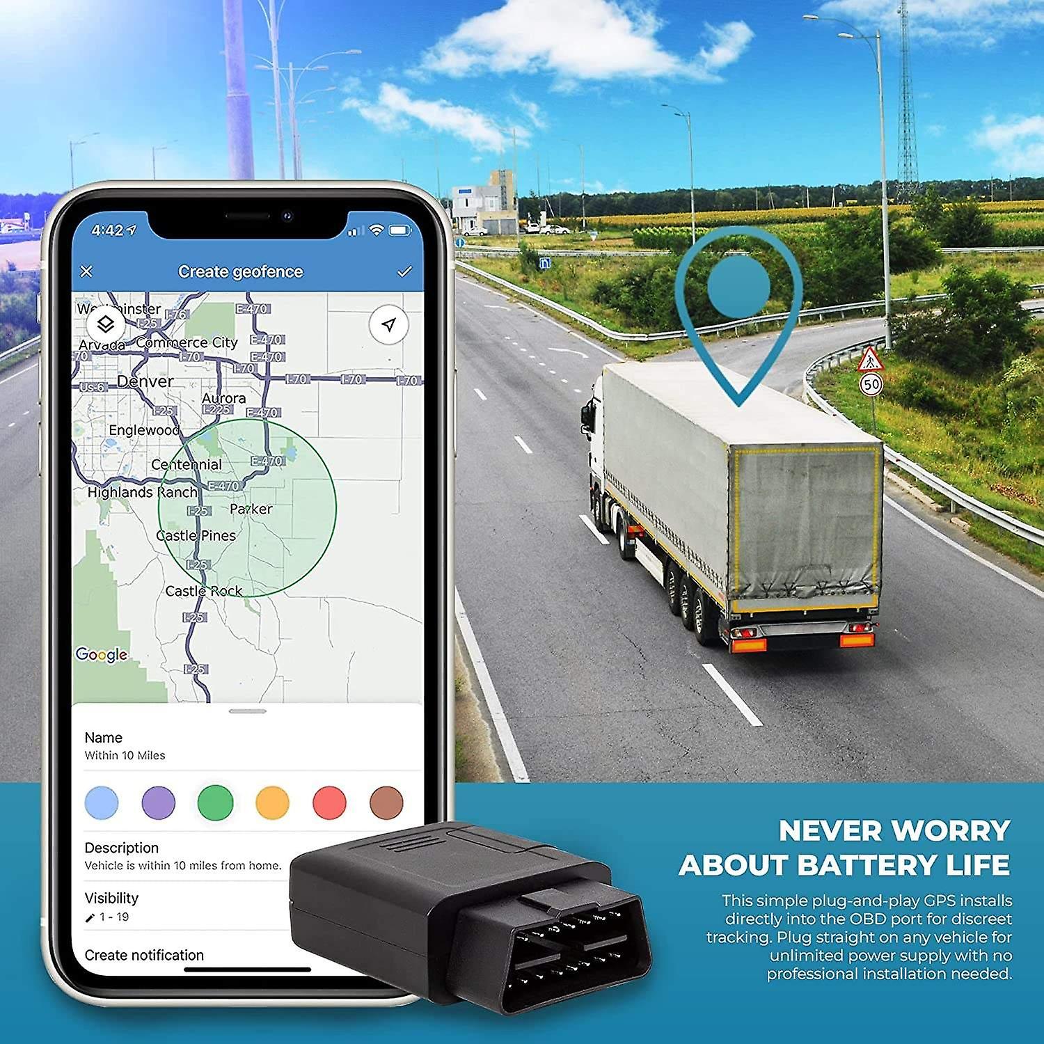 TrackPort GPS Tracker for Vehicles - Brickhouse Security OBD-II Track Car Location and Speed with Mi