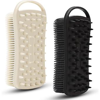 2 Stück Silikon-Peeling-Körperpeeling 2 in 1 Silikon-Körpershampoo-Bürste