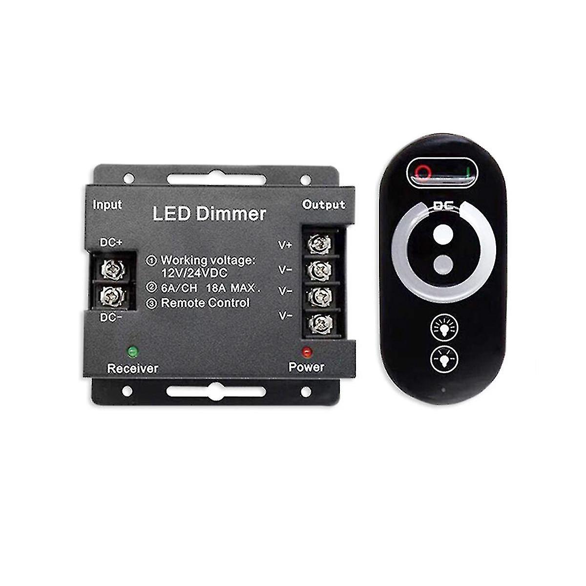 18a Led Monochrome Controller Dimmer 12v 24v With Rf Wireless Touch Remote Control For Single Color