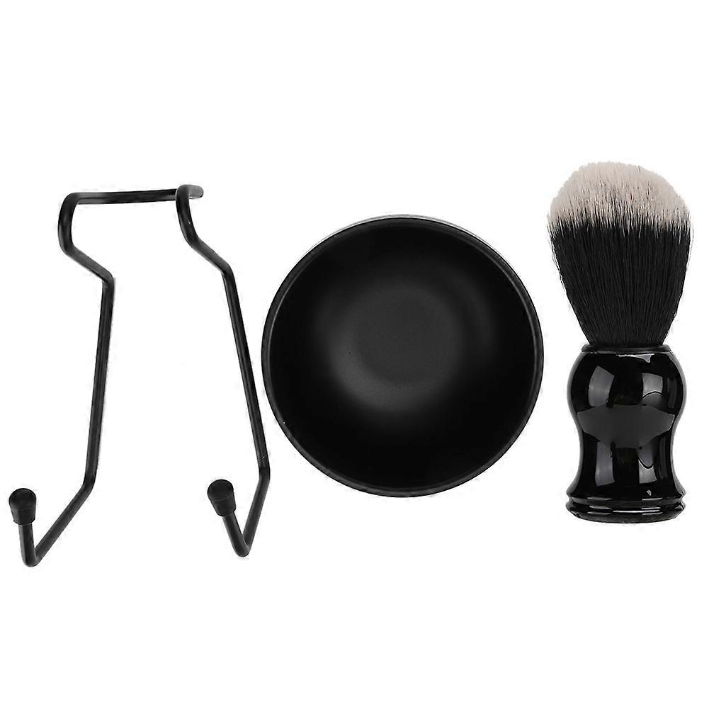 Ensemble de 3 outils de rasage professionnels pour hommes, support pour brosse à cheveux, bol à savon (3 pièces)