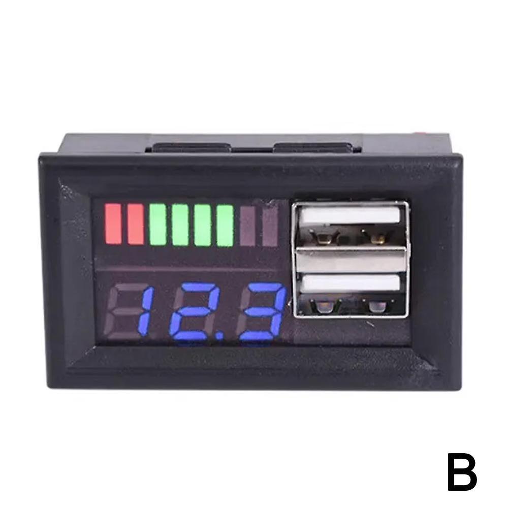Lead Acid Lithium Battery BMS Capacity Indicator Voltage Meter USB Charger