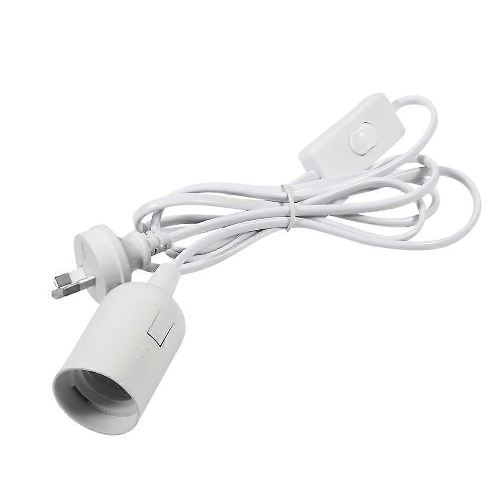 220V E27 Light Bulb Holder with Switch White Plug Socket Cord Durable Design Easy Installation 1 Unit For Home Office Lightin
