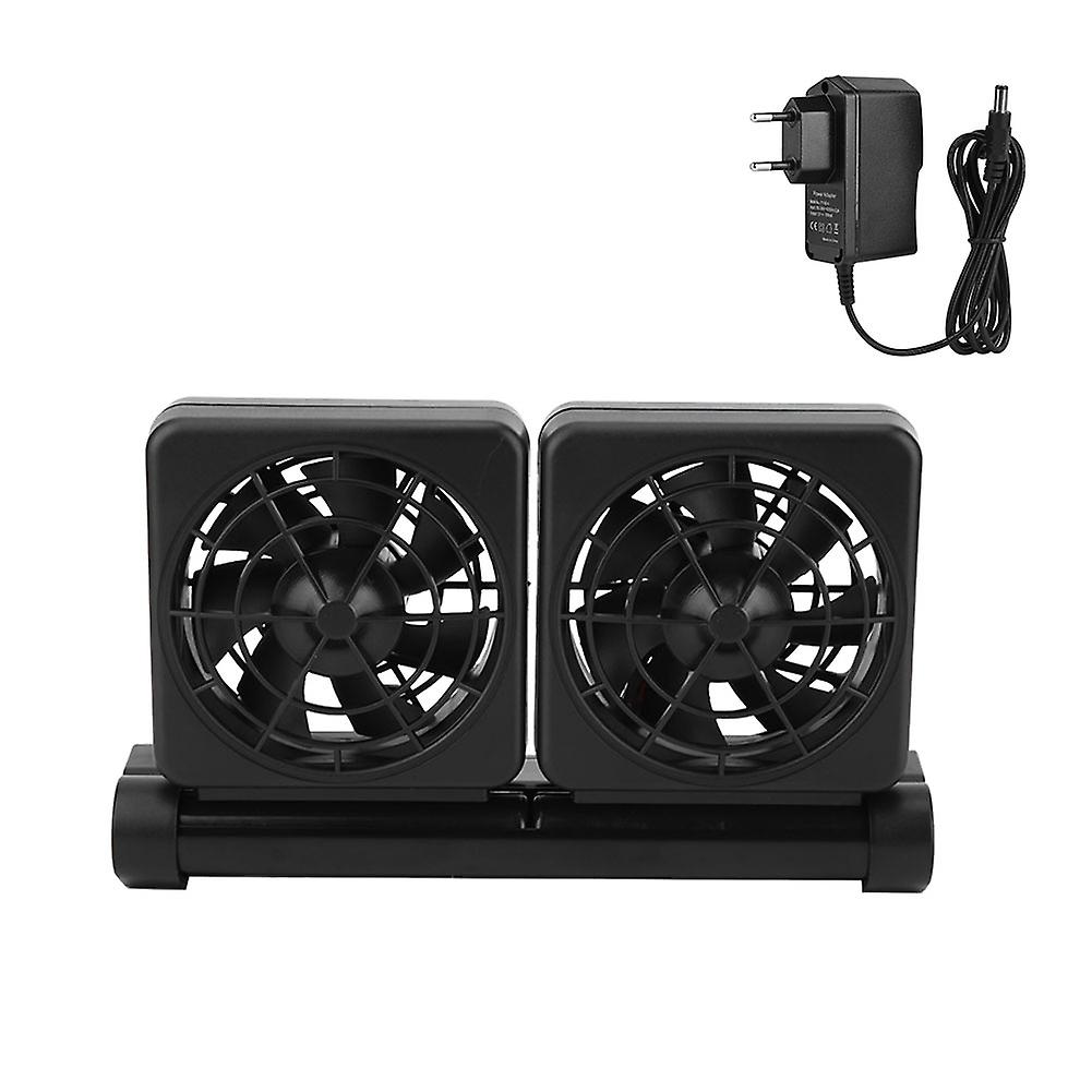 Mini Double Head Adjustable Fish Tank Aquarium Cooling Fan Hang On Chiller 100-240V (EU Plug)