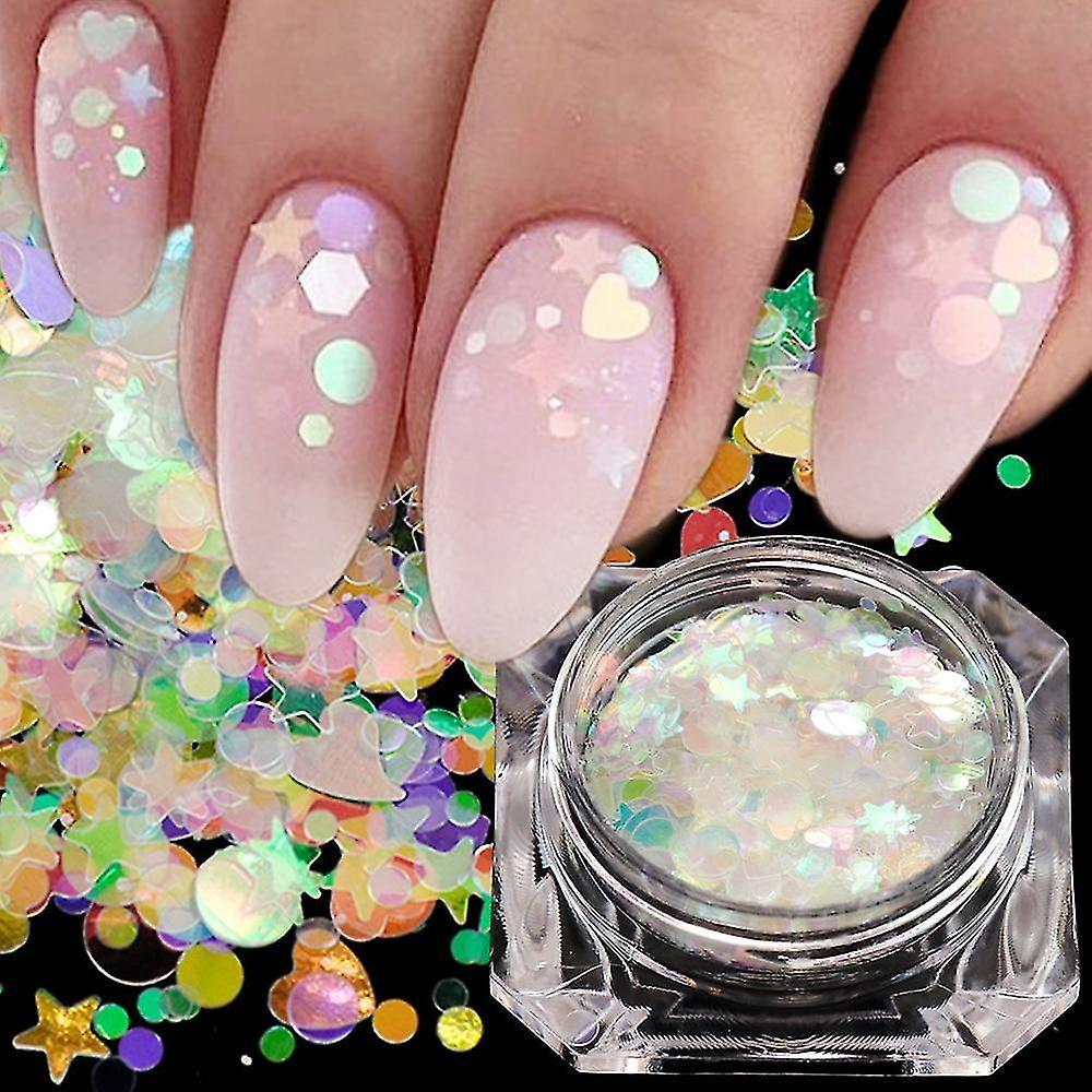 AB13 Holographic Nail Glitter Mix Irregular Paillette Sequins