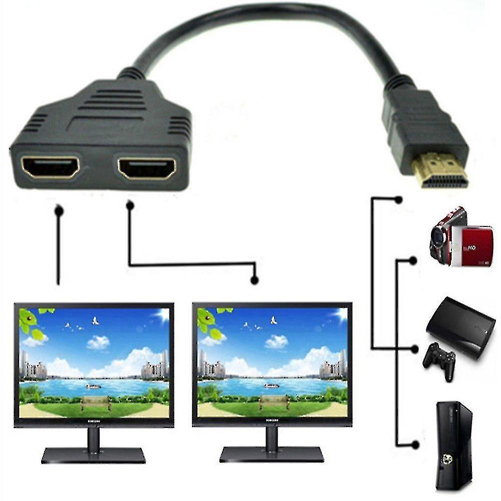 Hdmi Splitter Hdmi Splitter Adapter Cable Splitter Hdmi Male To Dual Hdmi Female 1 To 2 Way support