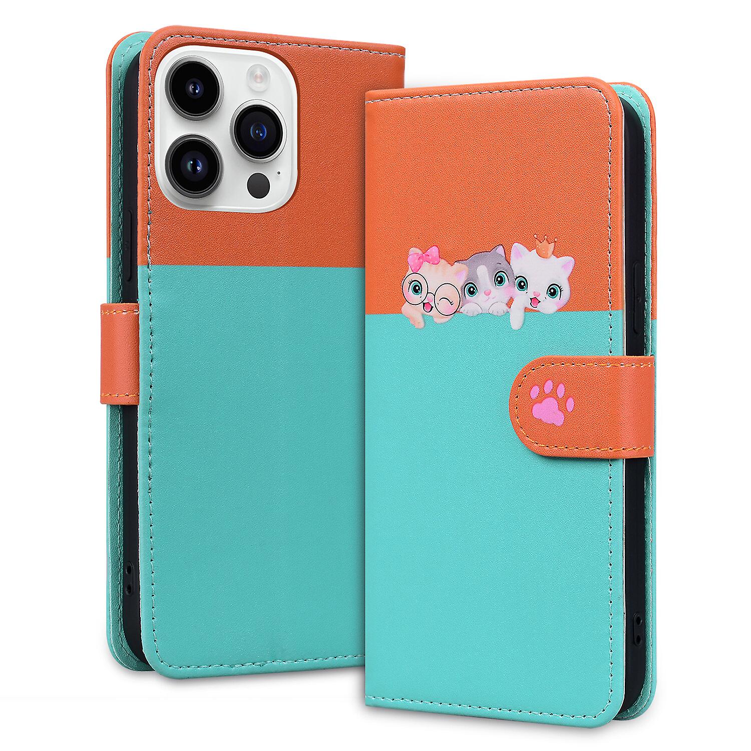For iPhone 15 Pro Wallet Case,3 Credit Card Slot ID Card Holder,PU Leather Flip Case with Strap