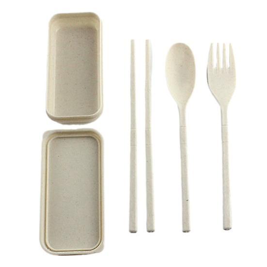 5Pcs Spoon Set Non-slip Multi-functional 4 Colors Durable Patchwork Design Chopsticks Fork Flatware for Dining Room