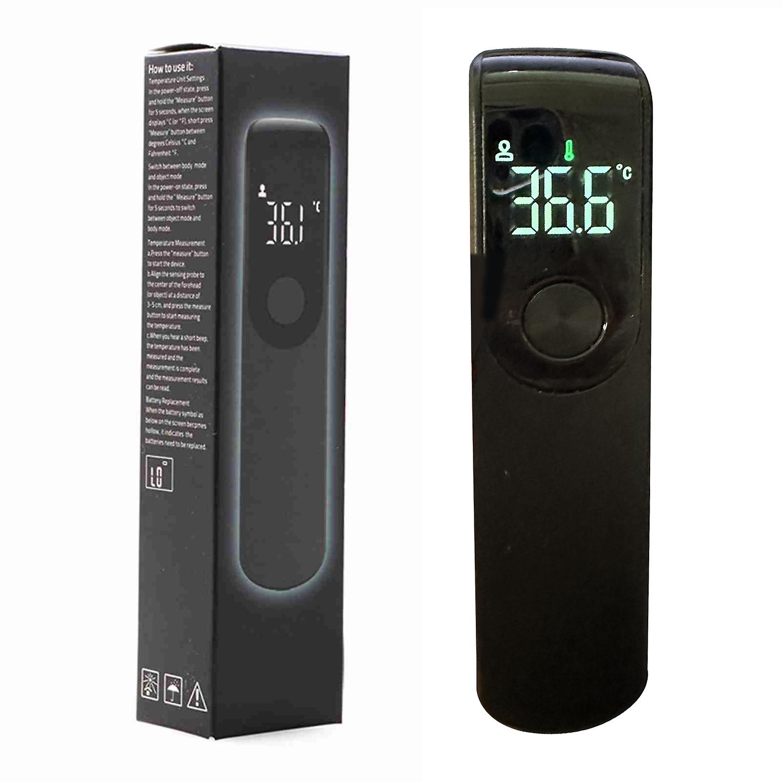 Forehead Thermometer Black Mini Portable Contactless Infrared Handheld Electronic Thermometer for Home