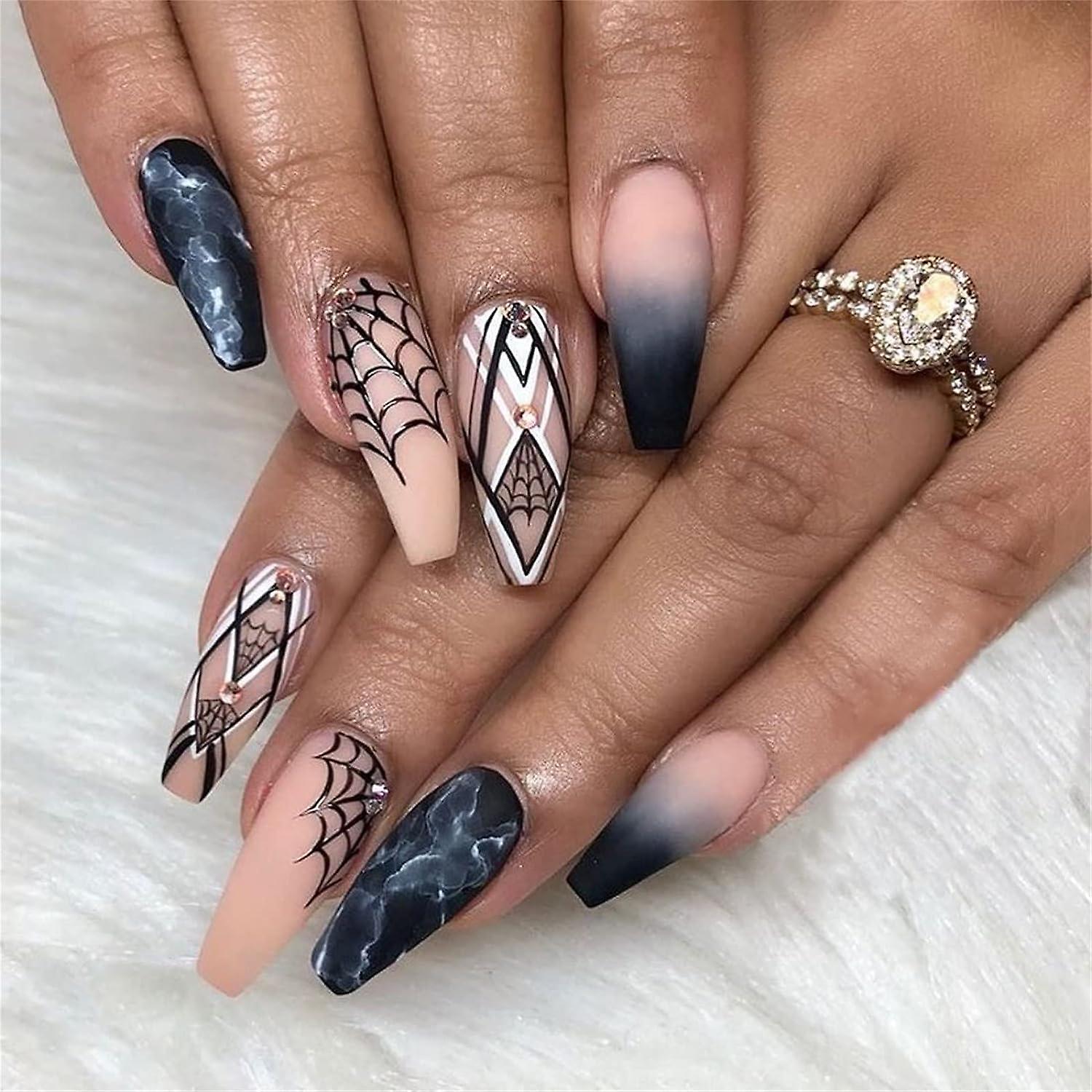 24PCS Halloween Fake Nails (01#)