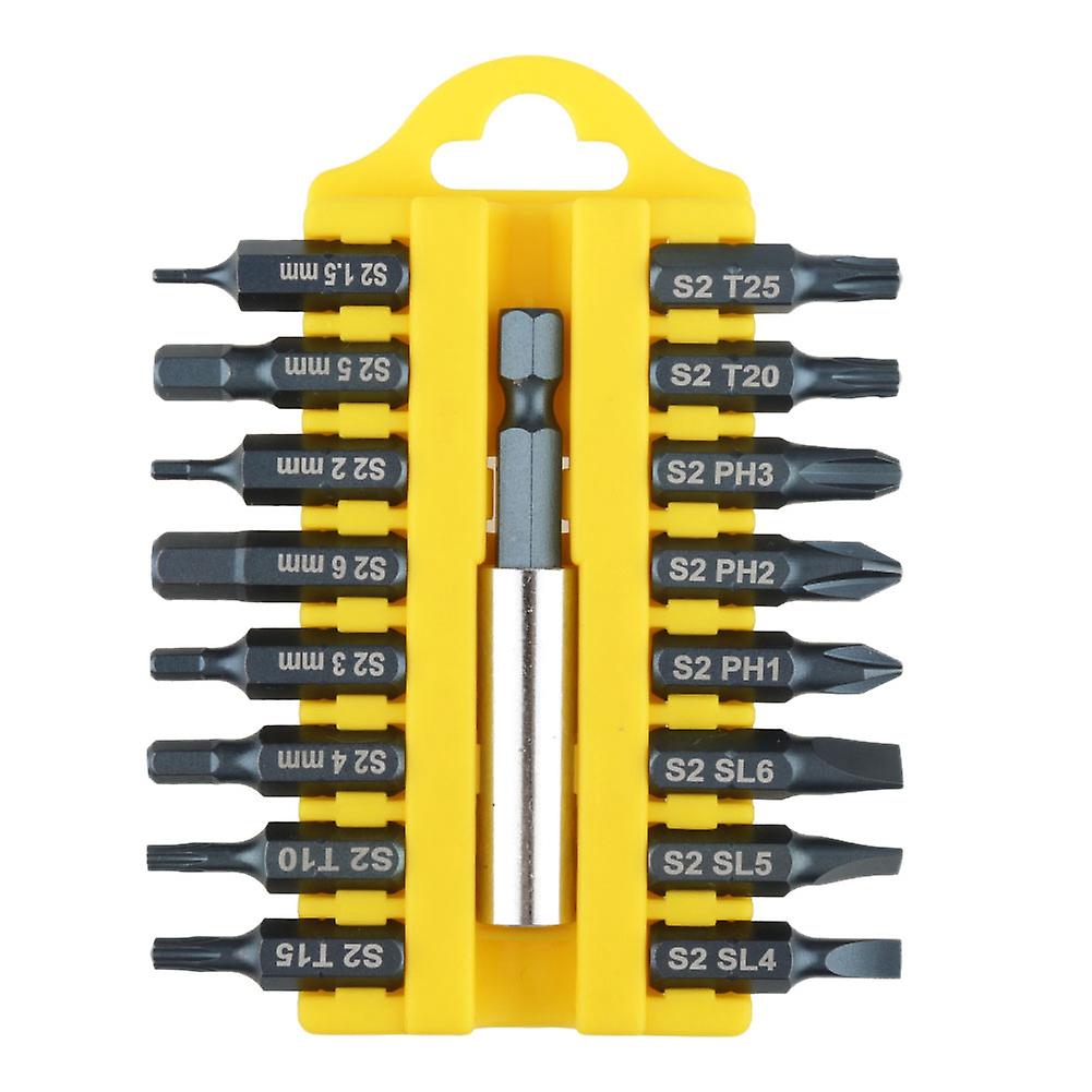17Pcs Multi-functional Screwdriver Bits Set Slotted Bit Head with Shank HolderD