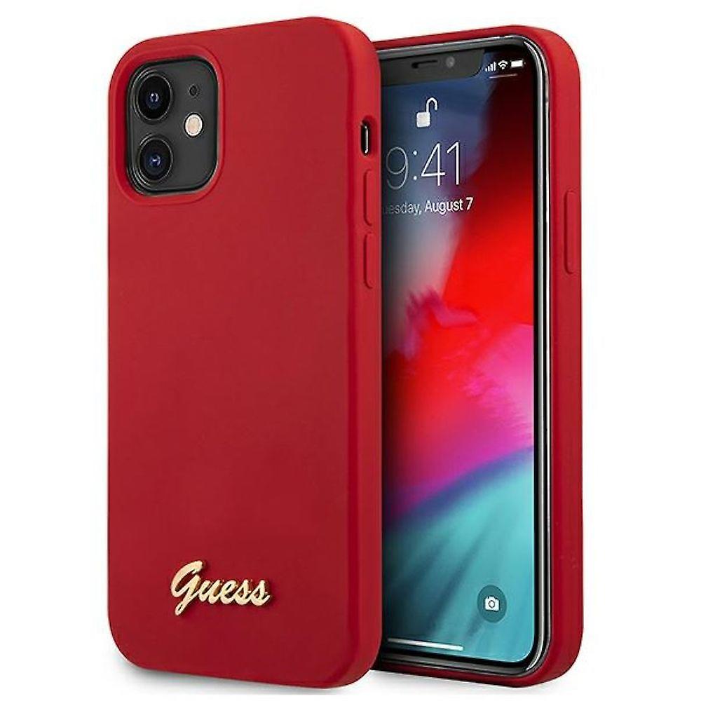 Guess Silicone Script Apple iPhone 12 Mini Red Hard Case Cover Case Case