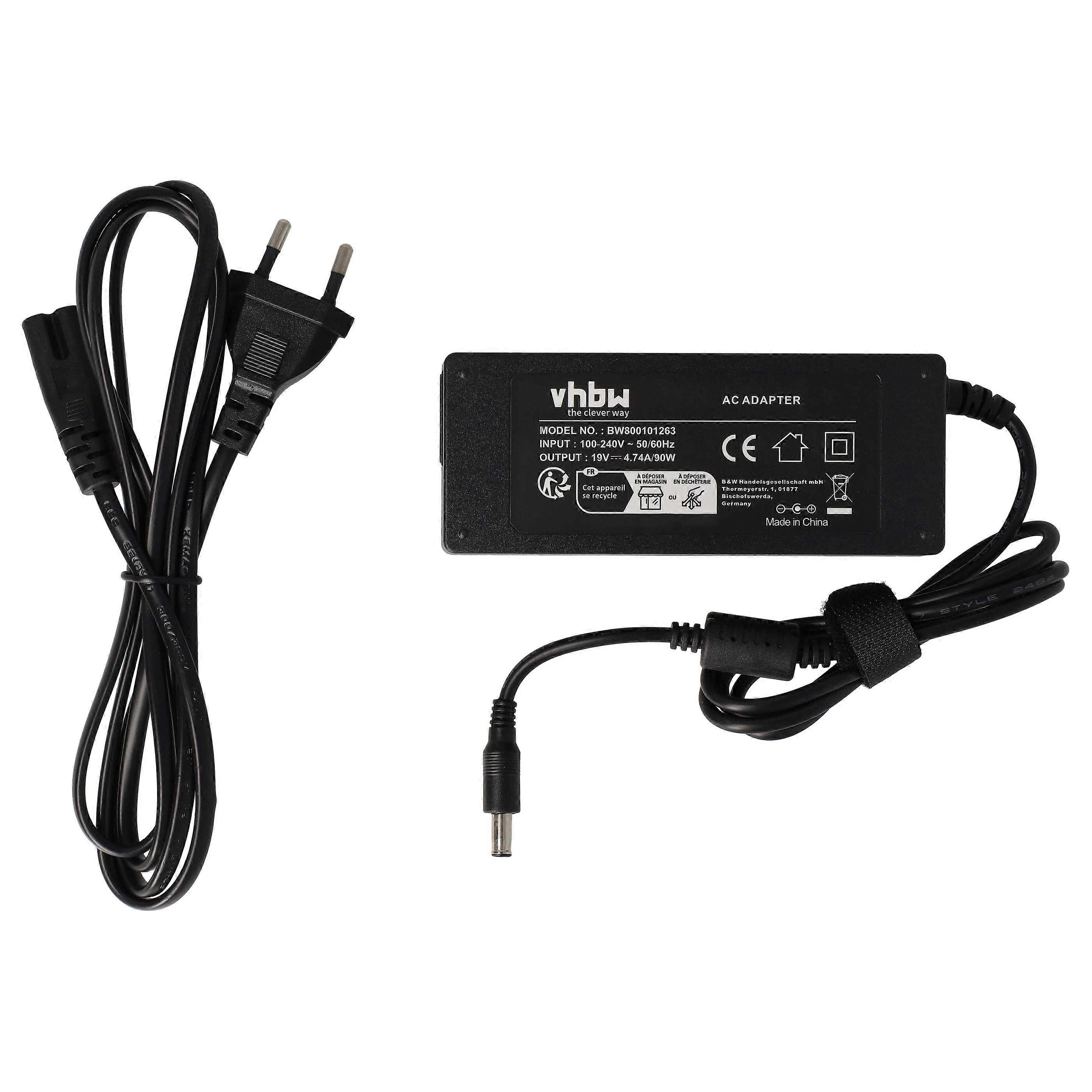 Bloc d'alimentation vhbw compatible avec Samsung VM7650, VM7650CT, VM7600, VM7600CT, VM6300, VM7550, VM7550CT, VM6300CT, VM7000 Notebook - 200 cm, 90 W
