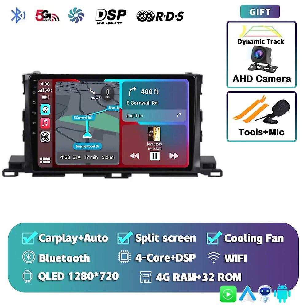 Android 13 Carplay Auto Car Radio For Toyota Highlander Kluger 3 Xu50 2013-2019 Multimedia Player Gps Stereo 2din Head Unit Dsp