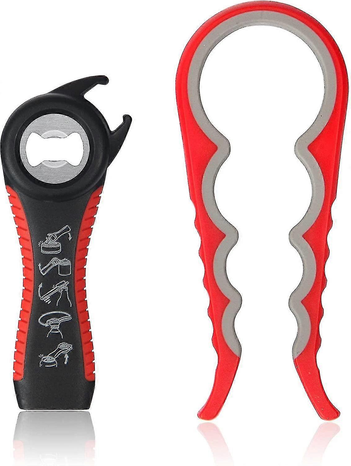 Jar Opener, 6 In 1 Multi Function Can Opener Bottle Opener Kit With Silicone Handle Easy To Use For Children, Elderly And Arthritis Sufferers