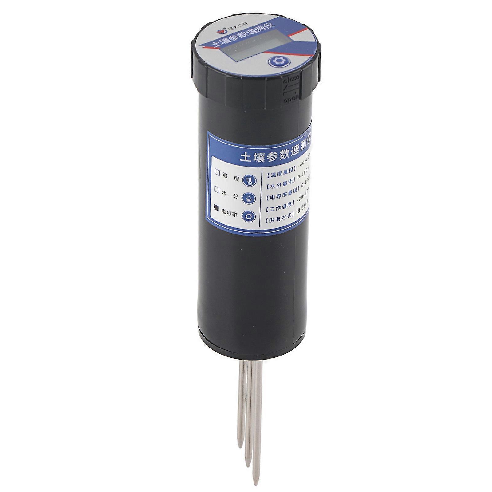 Soil EC Tester Stainless Steel Corrosion Resistant Durable LCD Accurate Quick Response Portable Soil Conductivity Tester NO.7393
