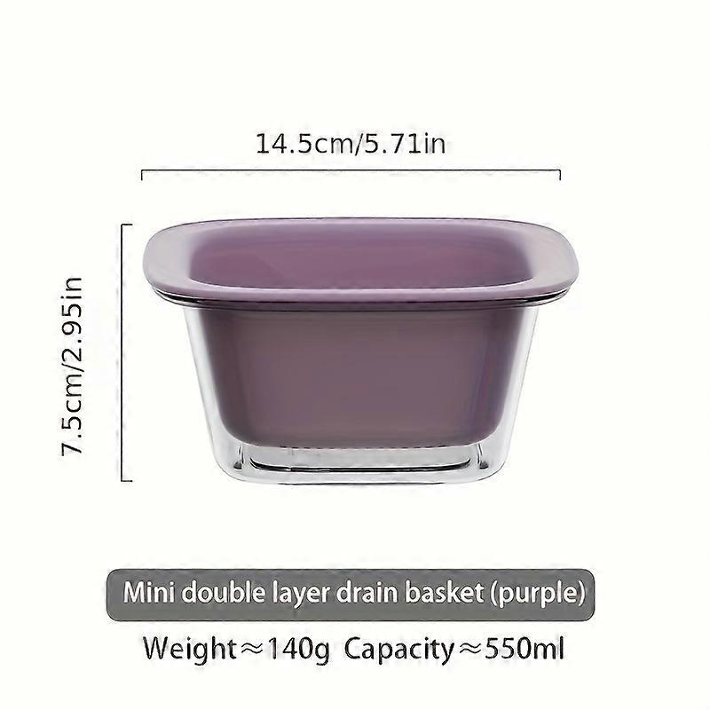 Mini Double Layer Drain Basket - Wiederverwendbares Kunststoffsieb und -sieb für Obst und Gemüse, unverzichtbares Küchengerät