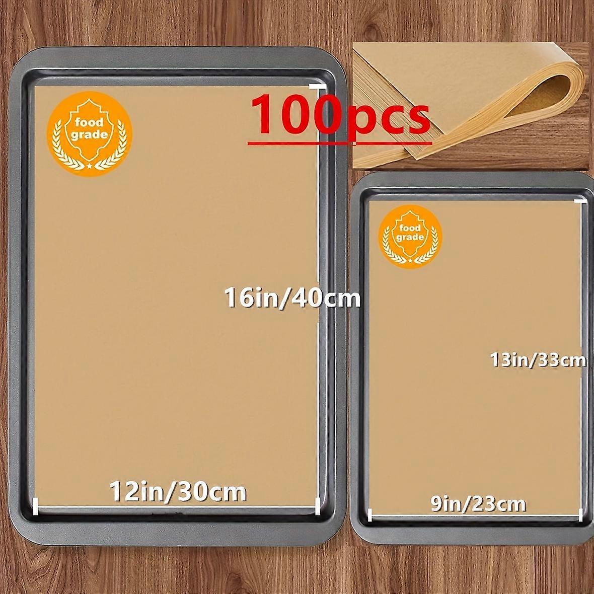 100pcs Unbleached Parchment Paper Baking Sheets - Non-Stick, Precut, Easy-Release, Perfect for Baking, Grilling, Air Frying, Steaming, and Cooking Bre
