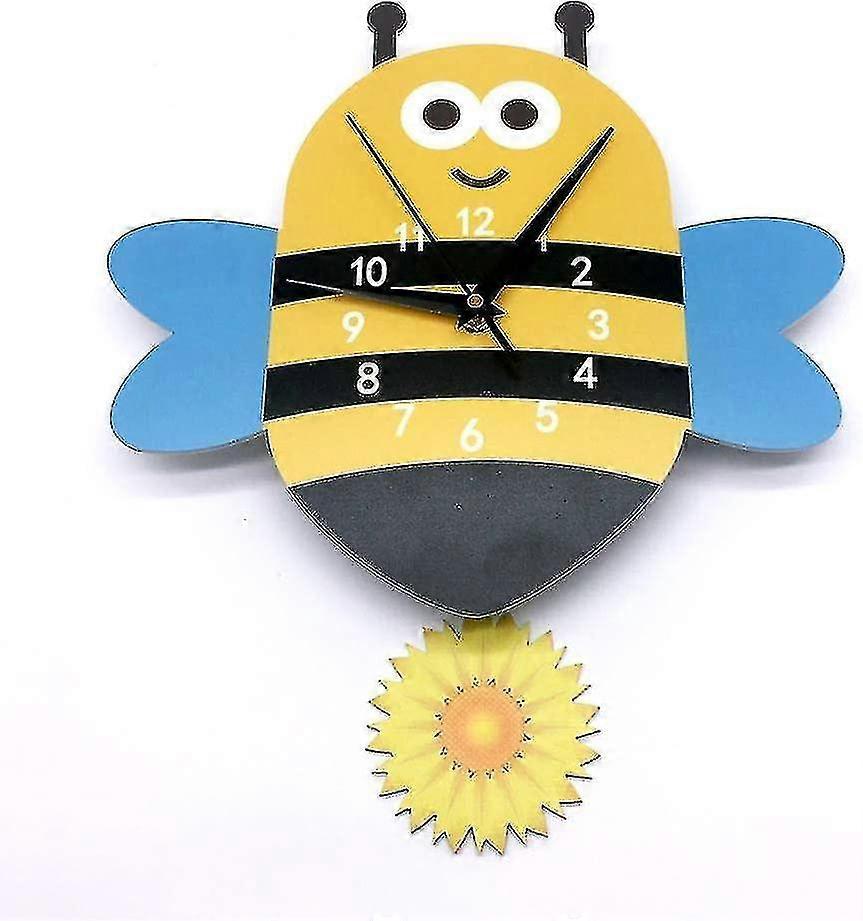 Creative Pendulum Clock, Bee Children's Room Wall Clock, Child Cartoon Decorative Wall Clock