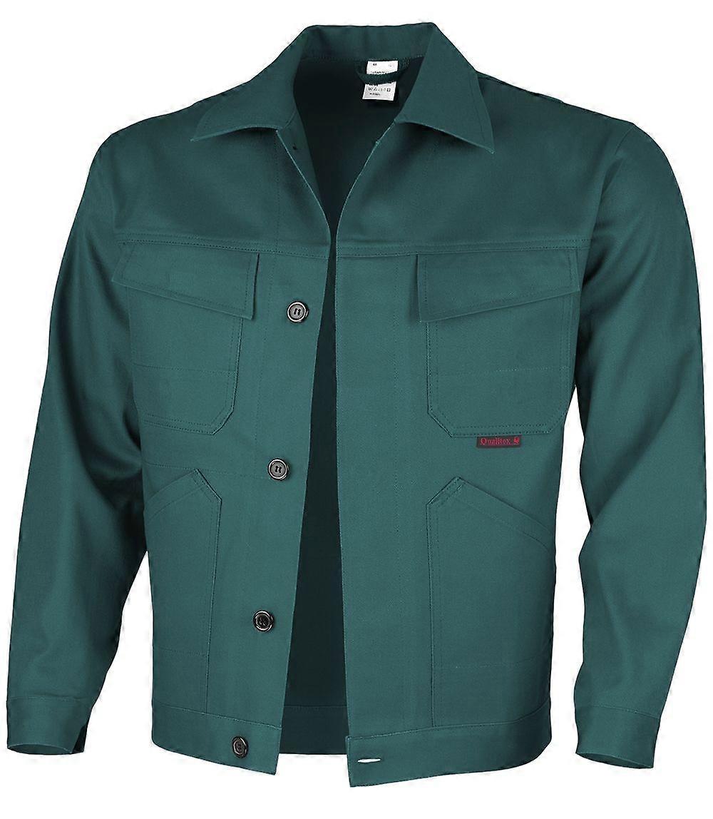 Qualitex Bundjacke 61939d_grün - classical Werkstattjacke - BW 270 g - aus reiner Baumwolle