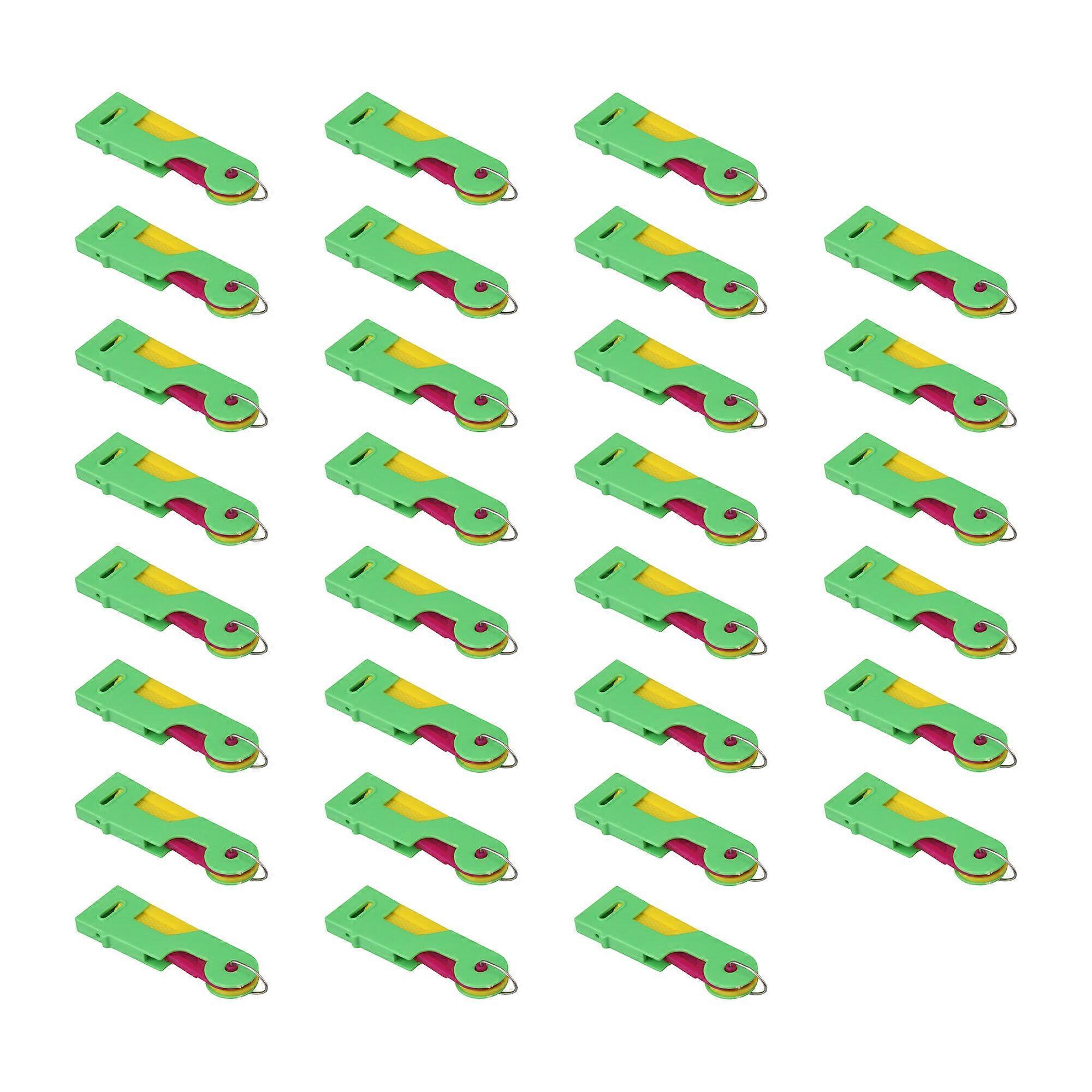 30 Pcs Guide Sewing Threading Machine Device Green Plastic 2.68Inchx0.78Inch