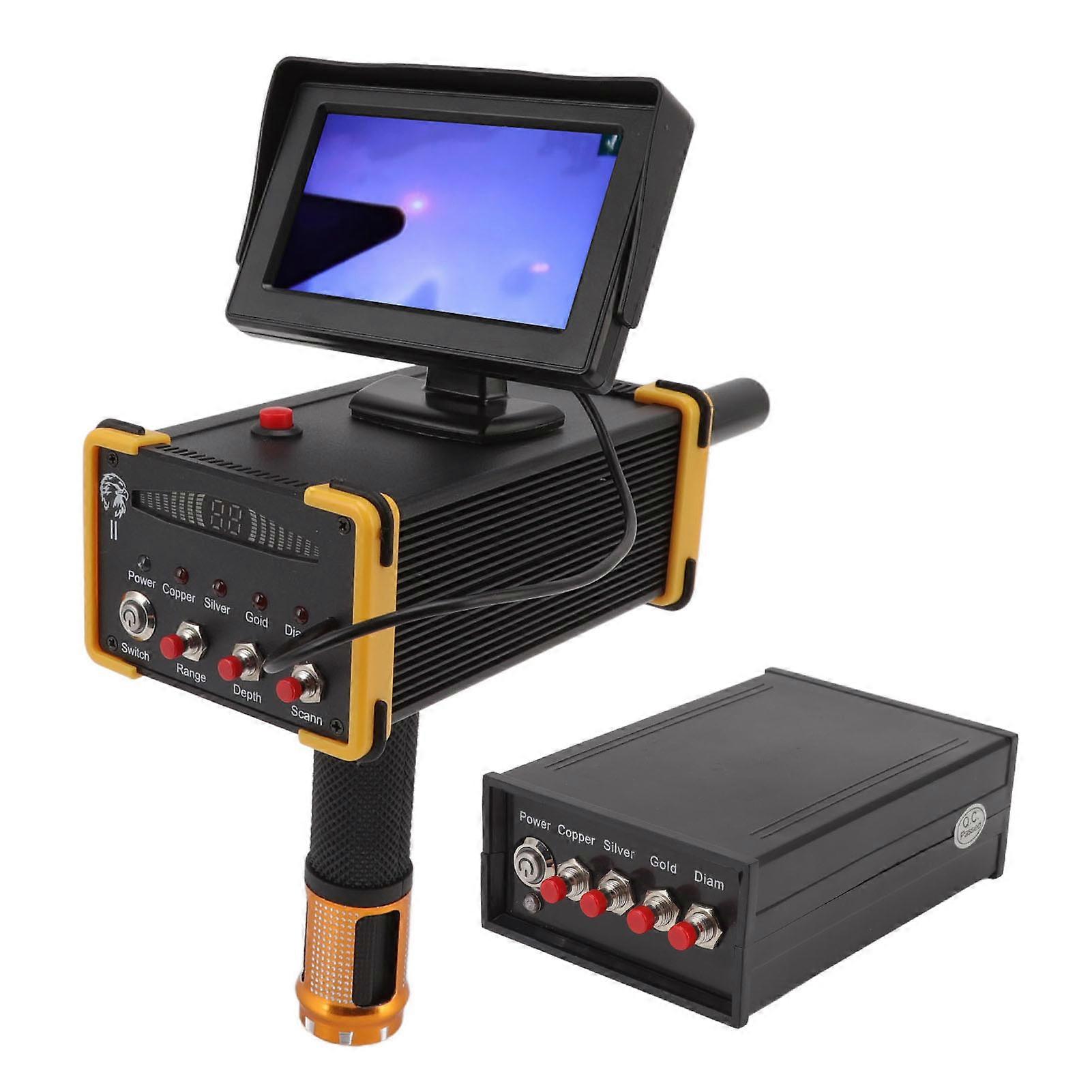 15m Deep Metal Detector Gold Finder Metal Scanner Device Search Range 1000m with GR8000 Screen Yellow Edge 100240V EU Plug