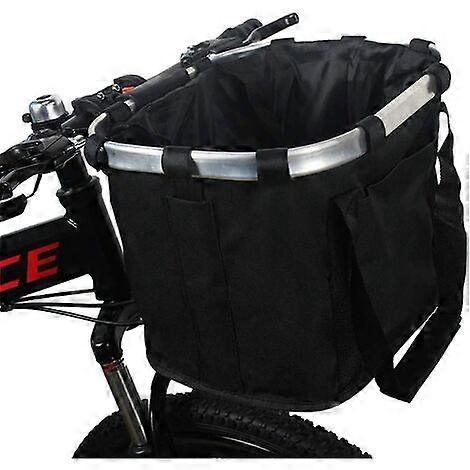 Bicycle Basket Removable Foldable Dog Carrier, with Adjustable Bicycle Handlebar Basket Quick Release Easy to Install