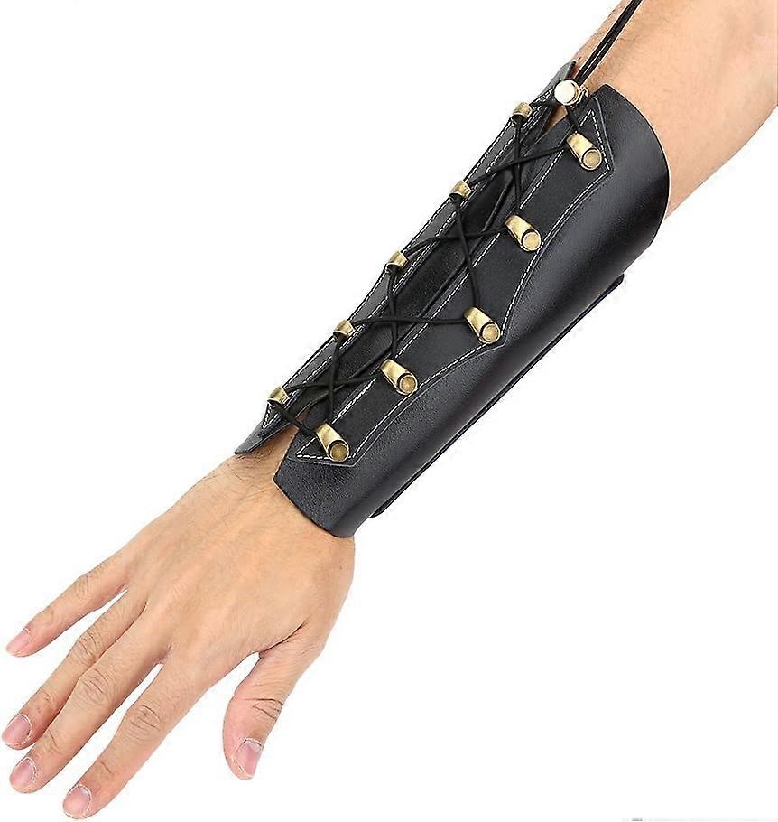 Arm Guard Bueskydning, læder Arm Guards Armguard erstatning for bueskydning brun (sort)