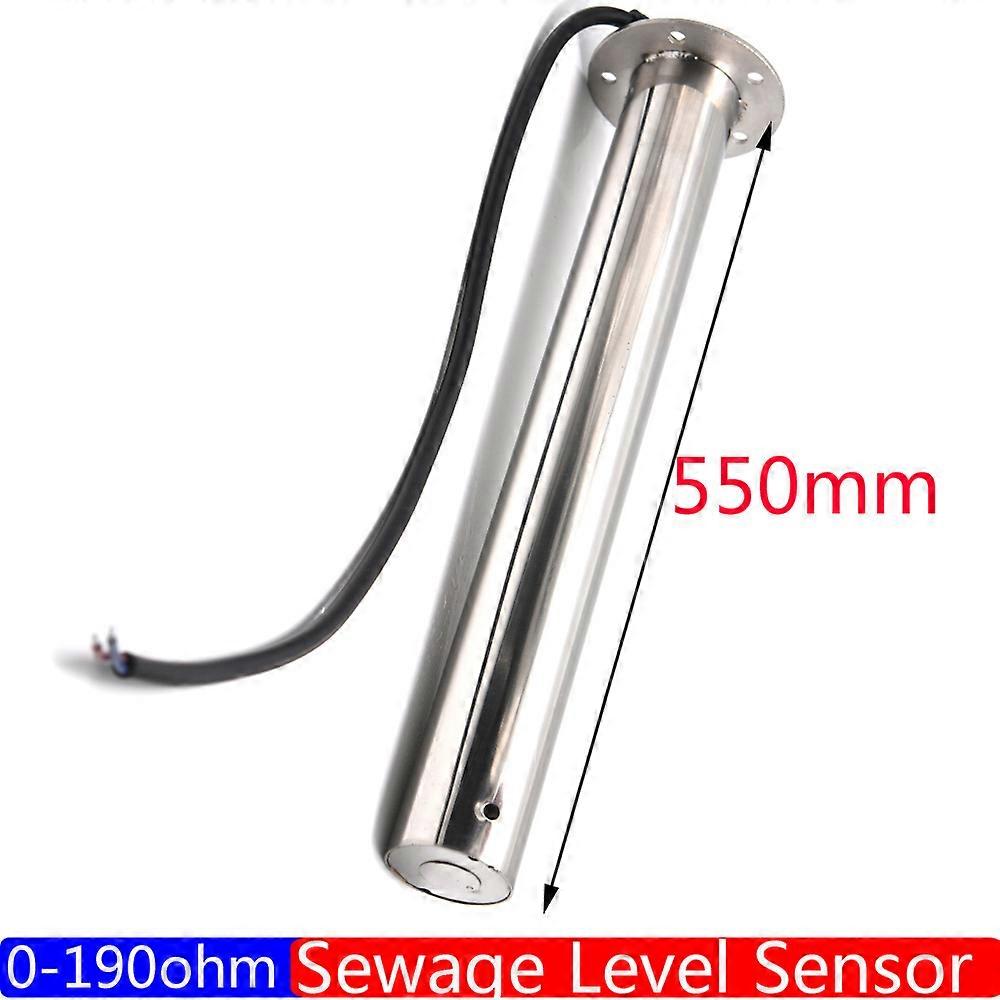 8 Color Backlight Waste Level Gauge 52mm New Boat Water Sender Unit Holding Tank Level Gauge for Sewage Level Sensor 150mm-600mm