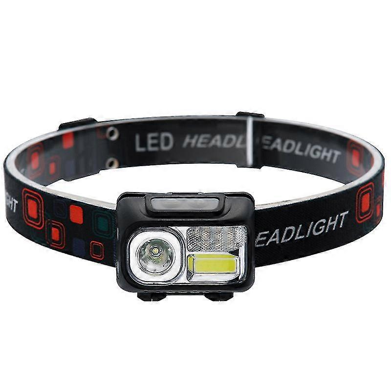 Inductive On/off Headlight 5 Lighting Modes Usb Rechargeable Cob+xpe Headlamp 62g