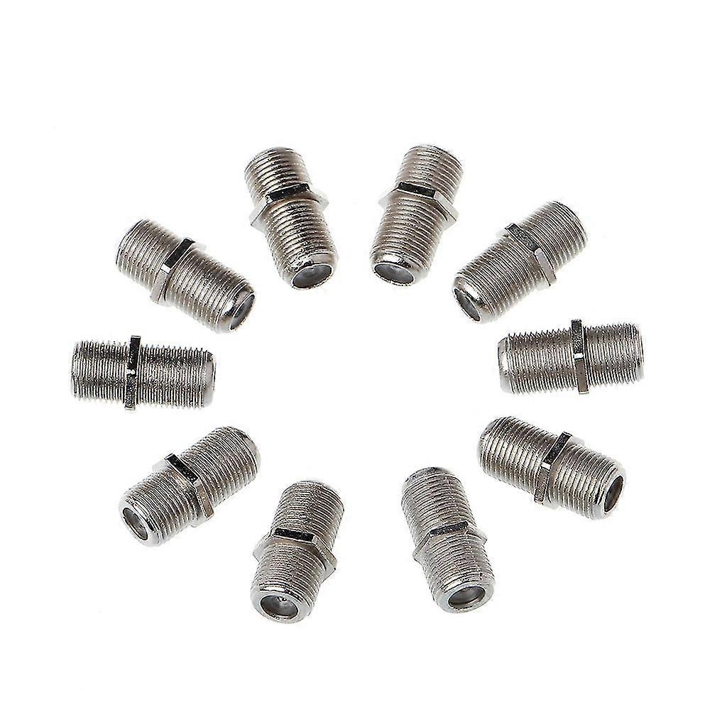 10 Pcs Joiner Barrels Connector F Plug Coupler Adaptor 4 For Sky Plus For Hd Tv