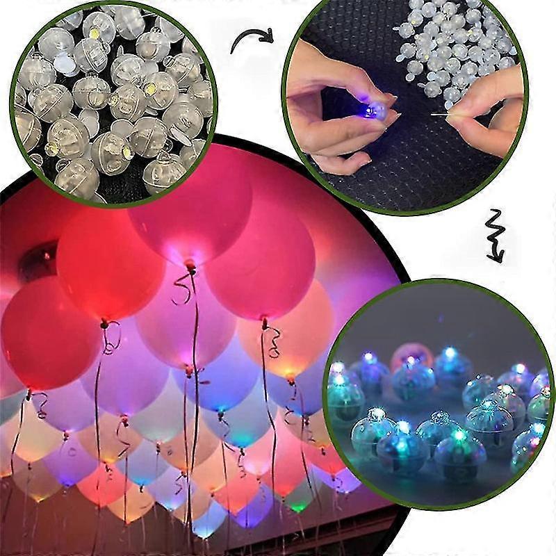 50pcs/ Lot Led Balloon Lights Flash Colorful Round Tiny Lamps Waterproof Luminous Balls Ornament For Wedding Birthday Party
